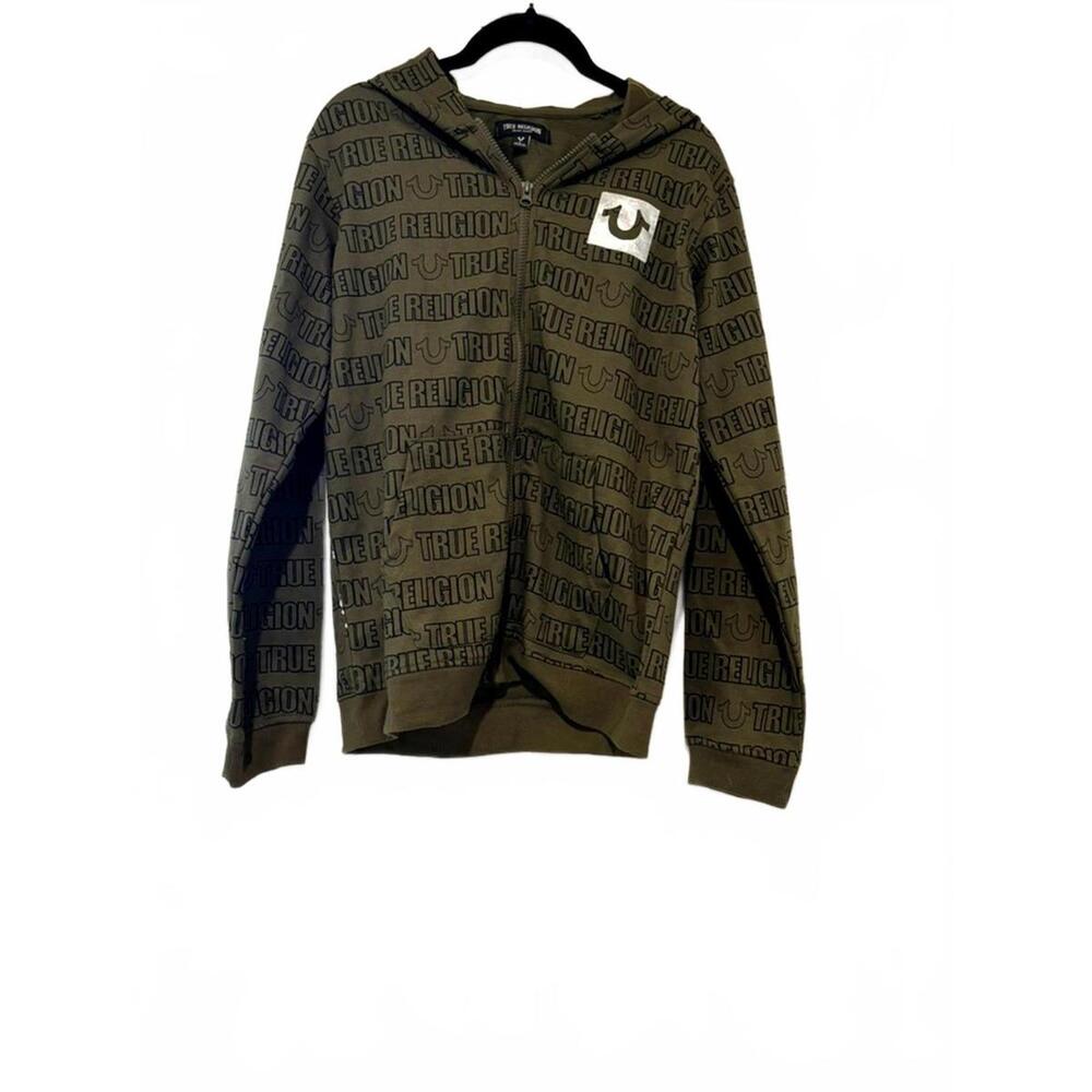 VinVintage True Religion army green zip up hoodie new with tags sz‎ L #1668